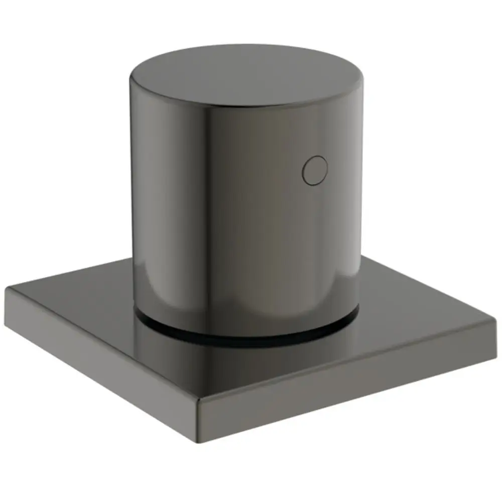 Umsteller von Ideal Standard in Magnetisch Grau, bestehend aus einem runden Bedienknopf auf quadratischer Basis. Geeignet für moderne Badezimmer-Installationen.